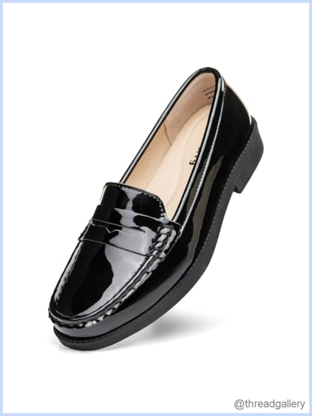 Patent Leather Penny Loafers Slip On Memory Foam Women's Business Casual